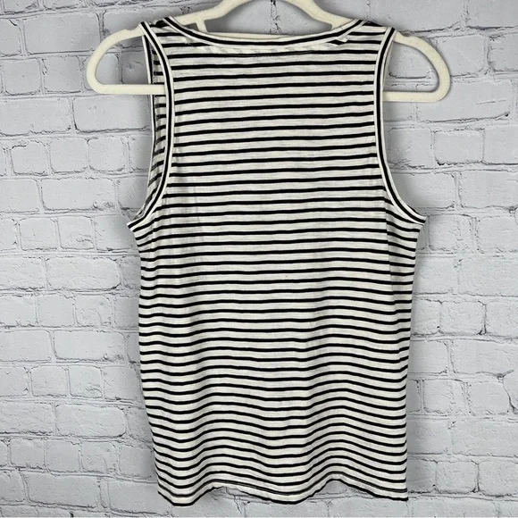 MADEWELL black & white striped cotton tank top, size S - Picture 2 of 12